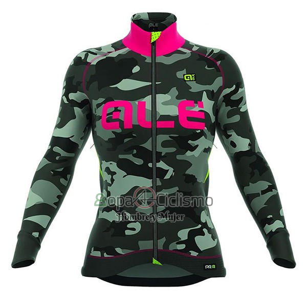 Ale Ropa Ciclismo Culotte Largo 2017 Mujer Mangas Largas Camo Negro