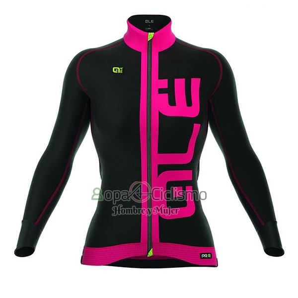Ale Ropa Ciclismo Culotte Largo 2017 Mujer Mangas Largas Rosa y Negro
