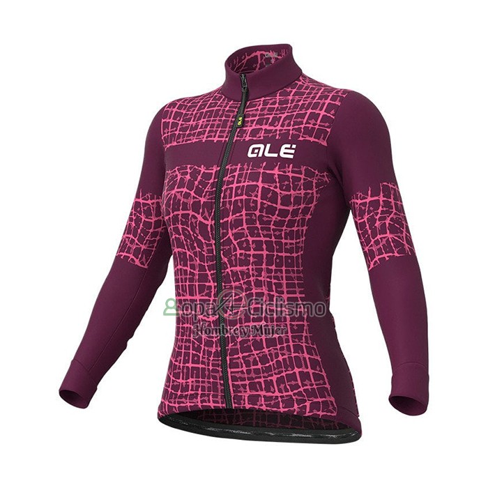 Ale Ropa Ciclismo Culotte Largo 2021 Mujer Mangas Largas Violeta