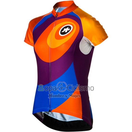 Assos Ropa Ciclismo Culotte Corto 2016 Mujer Mangas Cortas Naranja y Azul