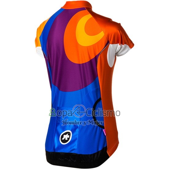 Assos Ropa Ciclismo Culotte Corto 2016 Mujer Mangas Cortas Naranja y Azul