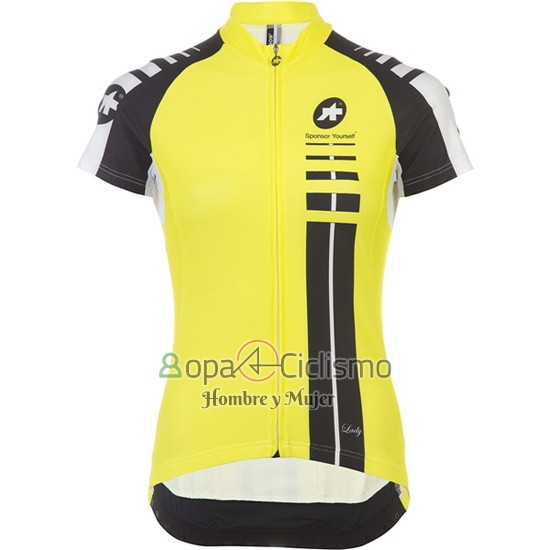 Assos Ropa Ciclismo Culotte Corto 2016 Mujer Mangas Cortas Negro y AMarillo