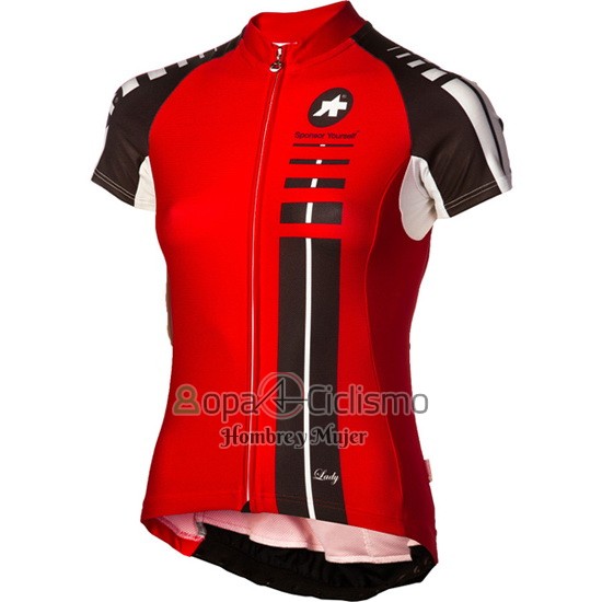 Assos Ropa Ciclismo Culotte Corto 2016 Mujer Mangas Cortas Negro y Rojo