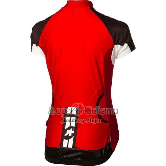 Assos Ropa Ciclismo Culotte Corto 2016 Mujer Mangas Cortas Negro y Rojo