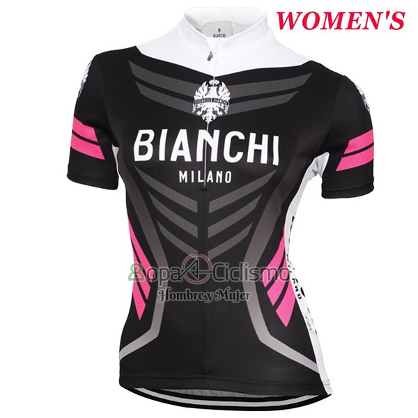 Bianchi Ropa Ciclismo Culotte Corto 2017 Mujer Mangas Cortas Negro