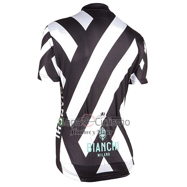 Bianchi Ropa Ciclismo Culotte Corto 2017 Mujer Mangas Cortas Negro y Blanco