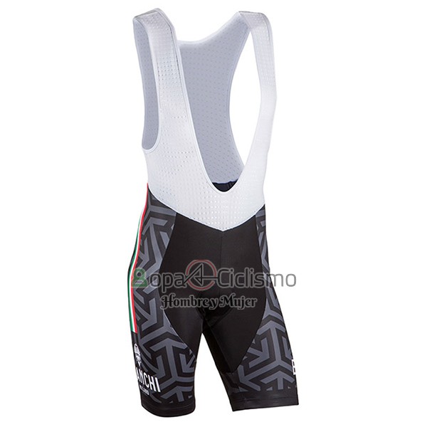 Bianchi Ropa Ciclismo Culotte Corto 2017 Mujer Mangas Cortas Negro y Verde