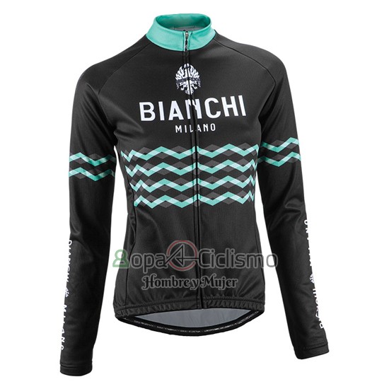 Bianchi Ropa Ciclismo Culotte Largo 2016 Mujer Mangas Largas Negro