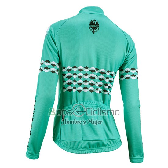 Bianchi Ropa Ciclismo Culotte Largo 2016 Mujer Mangas Largas Negro y Verde