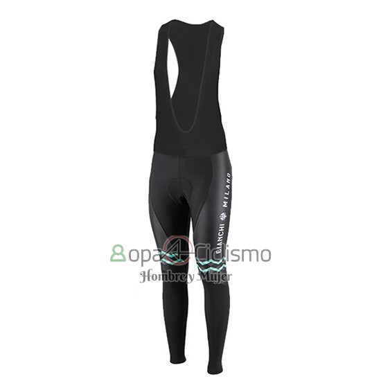 Bianchi Ropa Ciclismo Culotte Largo 2016 Mujer Mangas Largas Negro y Verde