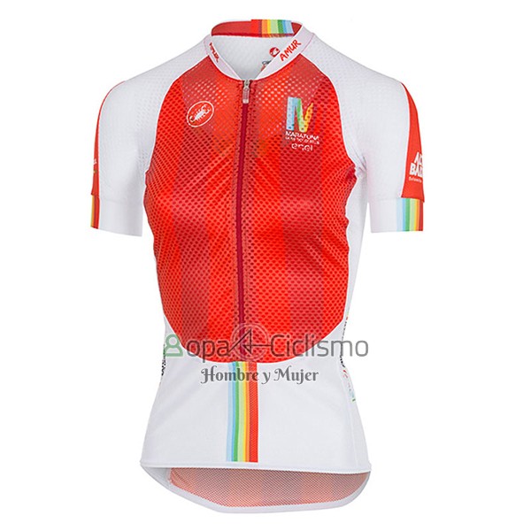 Castelli Maratona Ropa Ciclismo Culotte Corto 2017 Mujer Mangas Cortas Rojo y Blanco