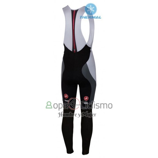 Castelli Ropa Ciclismo Culotte Largo 2016 Mujer Mangas Largas Blanco y Rojo