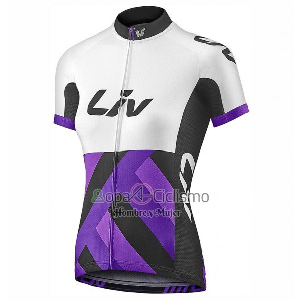 Liv Race Day Ropa Ciclismo Culotte Corto 2017 Mujer Mangas Cortas Blanco y Violeta