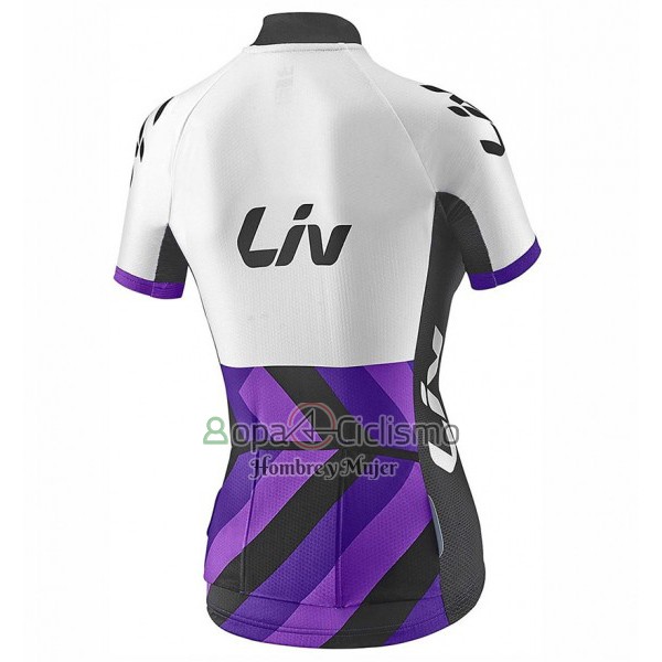 Liv Race Day Ropa Ciclismo Culotte Corto 2017 Mujer Mangas Cortas Blanco y Violeta