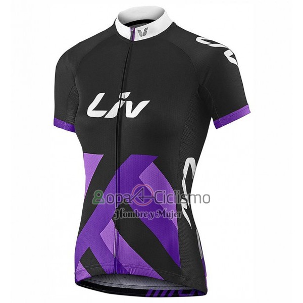Liv Race Day Ropa Ciclismo Culotte Corto 2017 Mujer Mangas Cortas Negro y Violeta