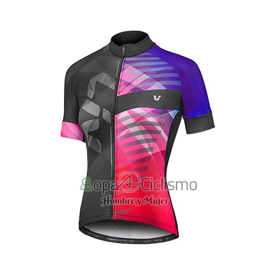 Liv Ropa Ciclismo Culotte Corto 2019 Mujer Mangas Cortas Violeta Rojo Negro