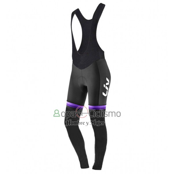 Liv Ropa Ciclismo Culotte Largo 2017 Mujer Mangas Largas Negro y Violeta
