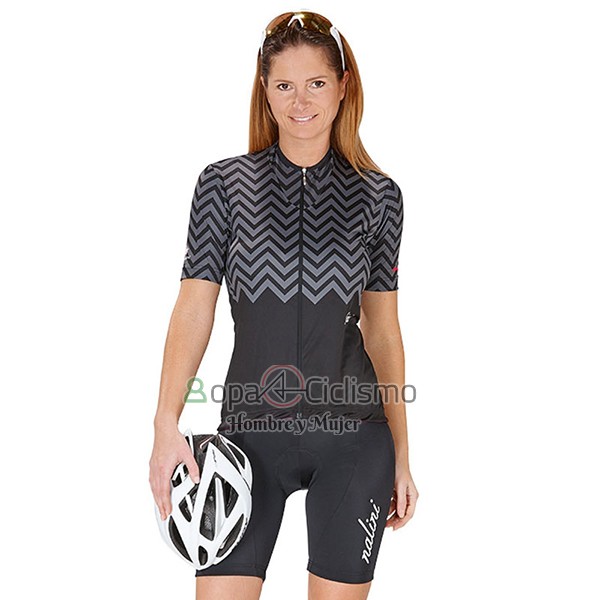 Nalini Ropa Ciclismo Culotte Corto 2017 Mujer Mangas Cortas Gris y Negro