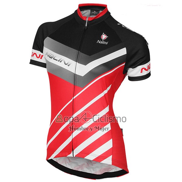 Nalini Ropa Ciclismo Culotte Corto 2017 Mujer Mangas Cortas Rojo y Negro