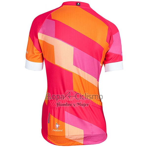 Nalini Stripe Ropa Ciclismo Culotte Corto 2017 Mujer Mangas Cortas Rojo y Naranja