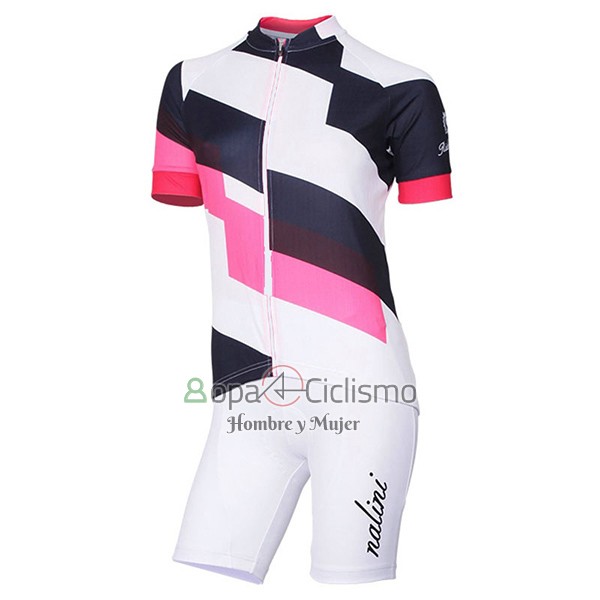 Nalini Stripe Ropa Ciclismo Culotte Corto 2017 Mujer Mangas Cortas Rosa y Negro