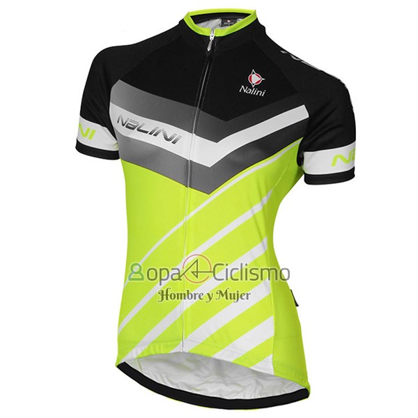 Nalini Zebrana Ropa Ciclismo Culotte Corto 2017 Mujer Mangas Cortas Verde y Negro