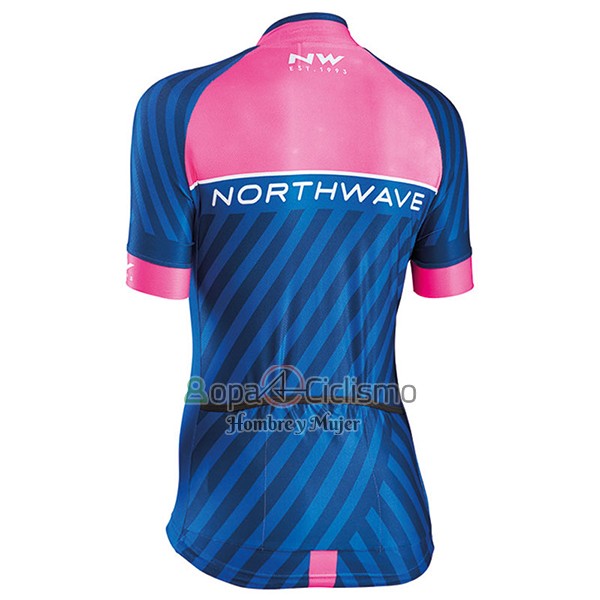 Northwave Ropa Ciclismo Culotte Corto 2017 Mujer Mangas Cortas Azul y Rosa