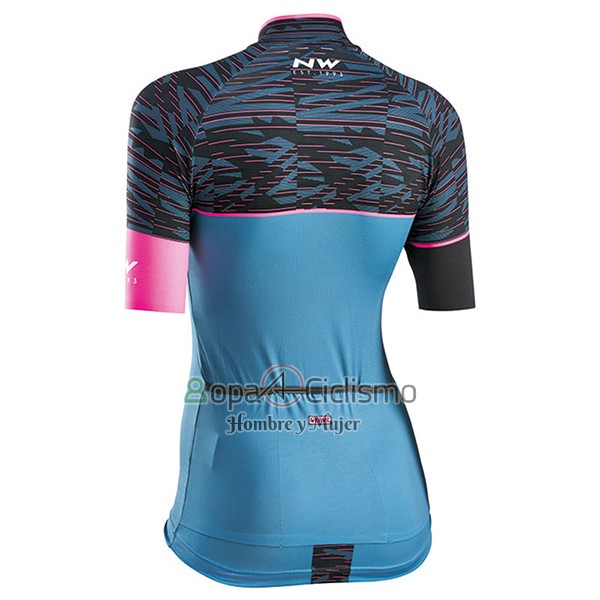 Northwave Ropa Ciclismo Culotte Corto 2017 Mujer Mangas Cortas Negro y Azul