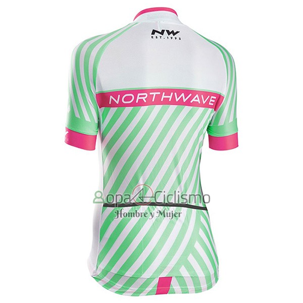 Northwave Ropa Ciclismo Culotte Corto 2017 Mujer Mangas Cortas Verde y Rosa
