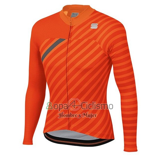 Sportful Ropa Ciclismo Culotte Largo 2020 Mujer Mangas Largas Naranja Gris