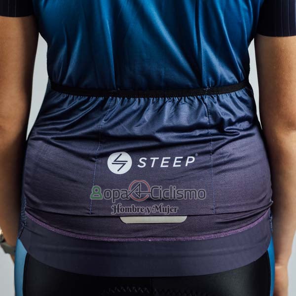 Steep Ropa Ciclismo Culotte Corto 2023 Hombre Mangas Cortas Azul Negro