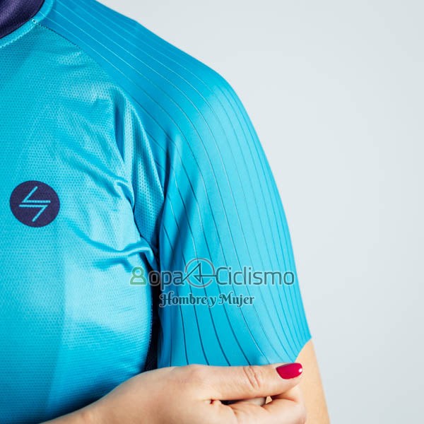 Steep Ropa Ciclismo Culotte Corto 2023 Mujer Mangas Cortas Azul Negro