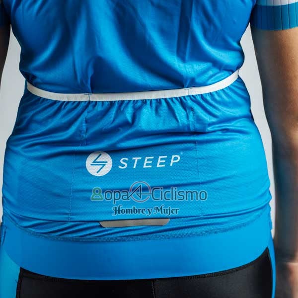 Steep Ropa Ciclismo Culotte Corto 2023 Mujer Mangas Cortas Azul Negro