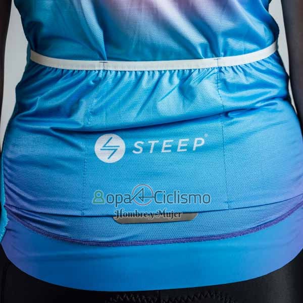 Steep Ropa Ciclismo Culotte Corto 2023 Mujer Mangas Cortas Azul Negro