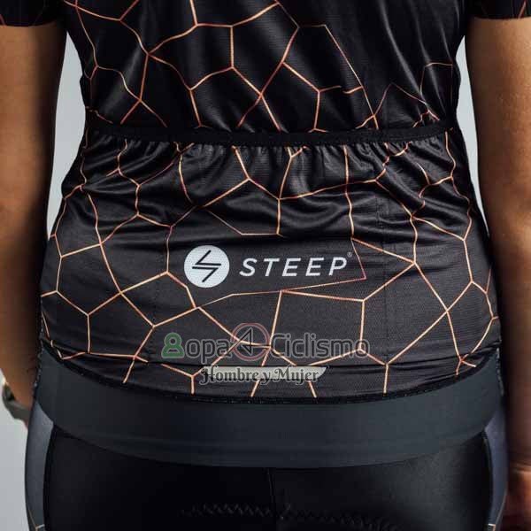 Steep Ropa Ciclismo Culotte Corto 2023 Mujer Mangas Cortas Negro Blanco