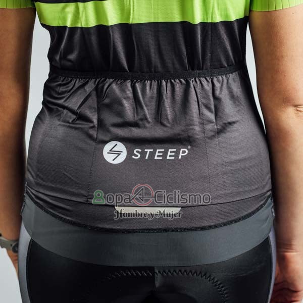 Steep Ropa Ciclismo Culotte Corto 2023 Mujer Mangas Cortas Negro Blanco