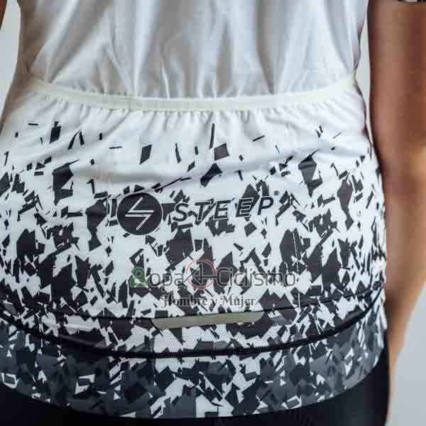 Steep Ropa Ciclismo Culotte Corto 2023 Mujer Mangas Cortas Negro Blanco