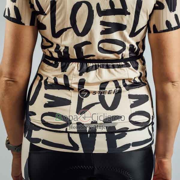 Steep Ropa Ciclismo Culotte Corto 2023 Mujer Mangas Cortas Negro Rojo