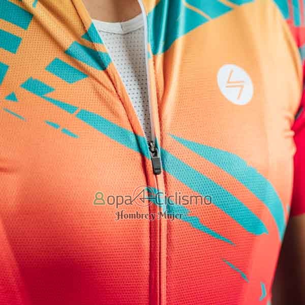 Steep Ropa Ciclismo Culotte Corto 2023 Mujer Mangas Cortas Rojo Negro