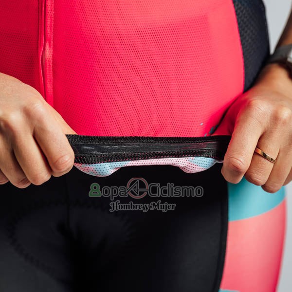 Steep Ropa Ciclismo Culotte Corto 2023 Mujer Mangas Cortas Rojo Negro