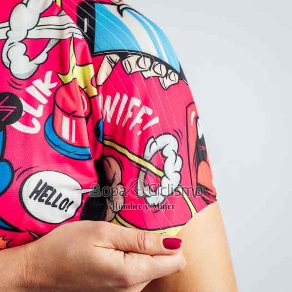 Steep Ropa Ciclismo Culotte Corto 2023 Mujer Mangas Cortas Rosa Negro