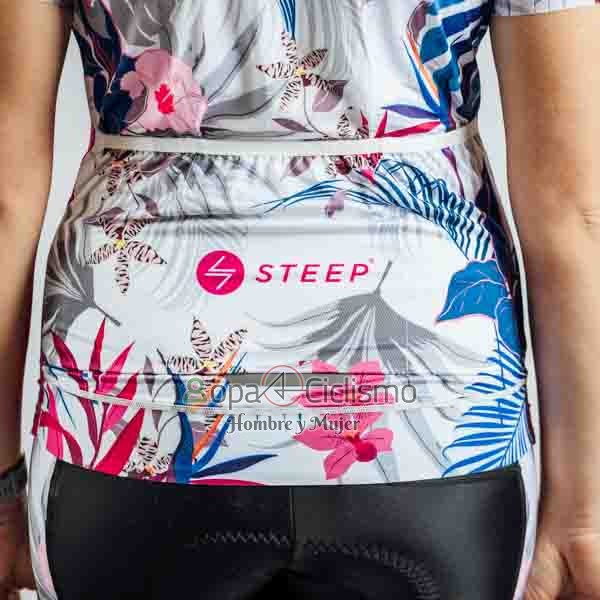 Steep Ropa Ciclismo Culotte Corto 2023 Mujer Mangas Cortas Rosa Negro