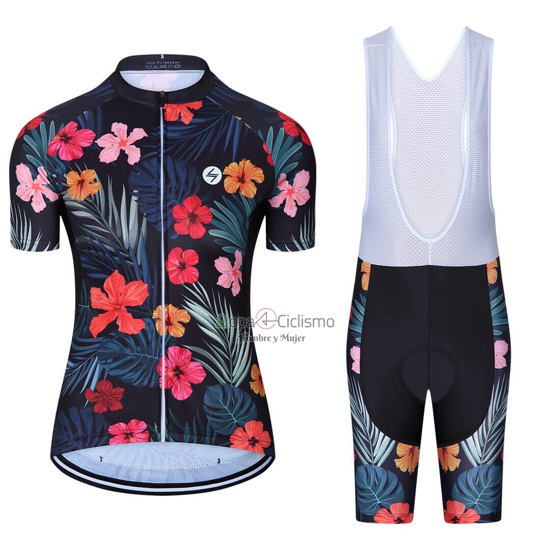 Steep Ropa Ciclismo Culotte Corto 2023 Mujer Mangas Cortas Rosa Negro