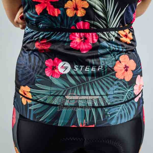 Steep Ropa Ciclismo Culotte Corto 2023 Mujer Mangas Cortas Rosa Negro