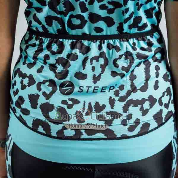 Steep Ropa Ciclismo Culotte Corto 2023 Mujer Mangas Cortas Verde Negro